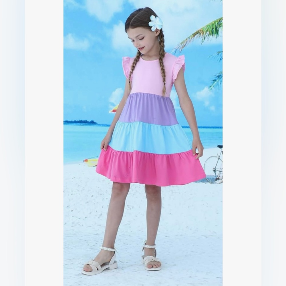 GIRLS PASTEL DRESS - Picture 7 of 15